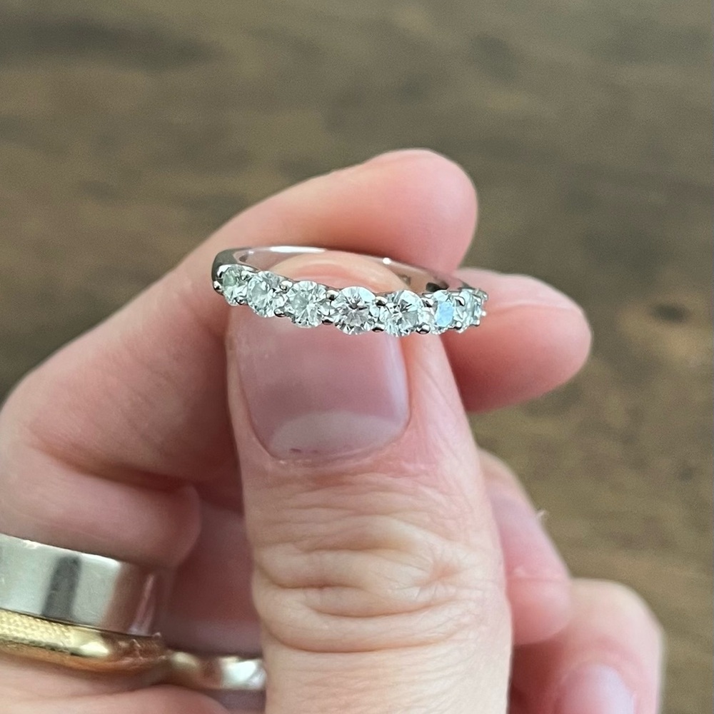 1 carat natural diamond ring 10k white gold size 6